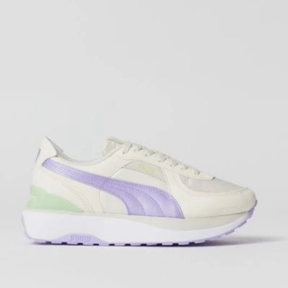 Puma Shoes - Puma Cruise Rider NU Satin Sneaker,
White + Pristine, Size US 5.5/EU 36.5, NIB
